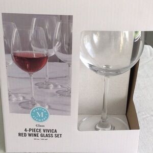 Martha Stewart Clear Red Wine Glass Set NWOT *